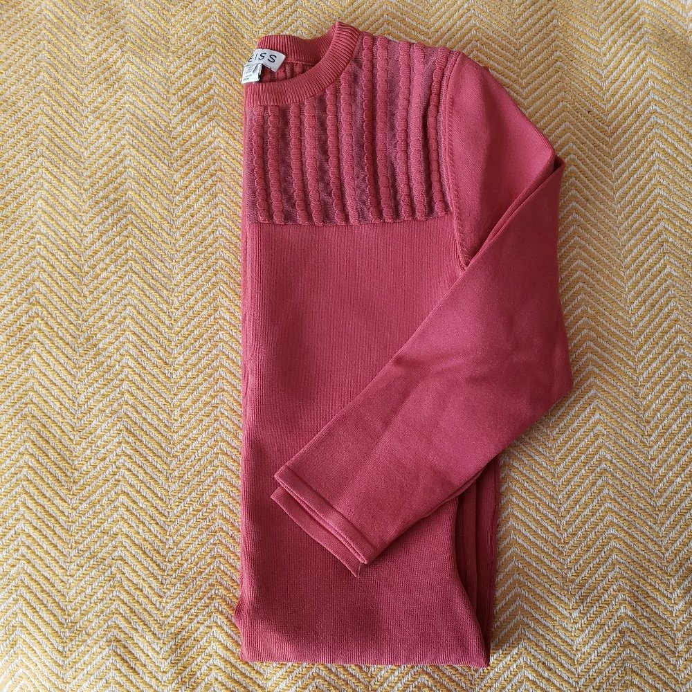 Reiss Kadriana Coral Stretch Knit Bodycon Dress